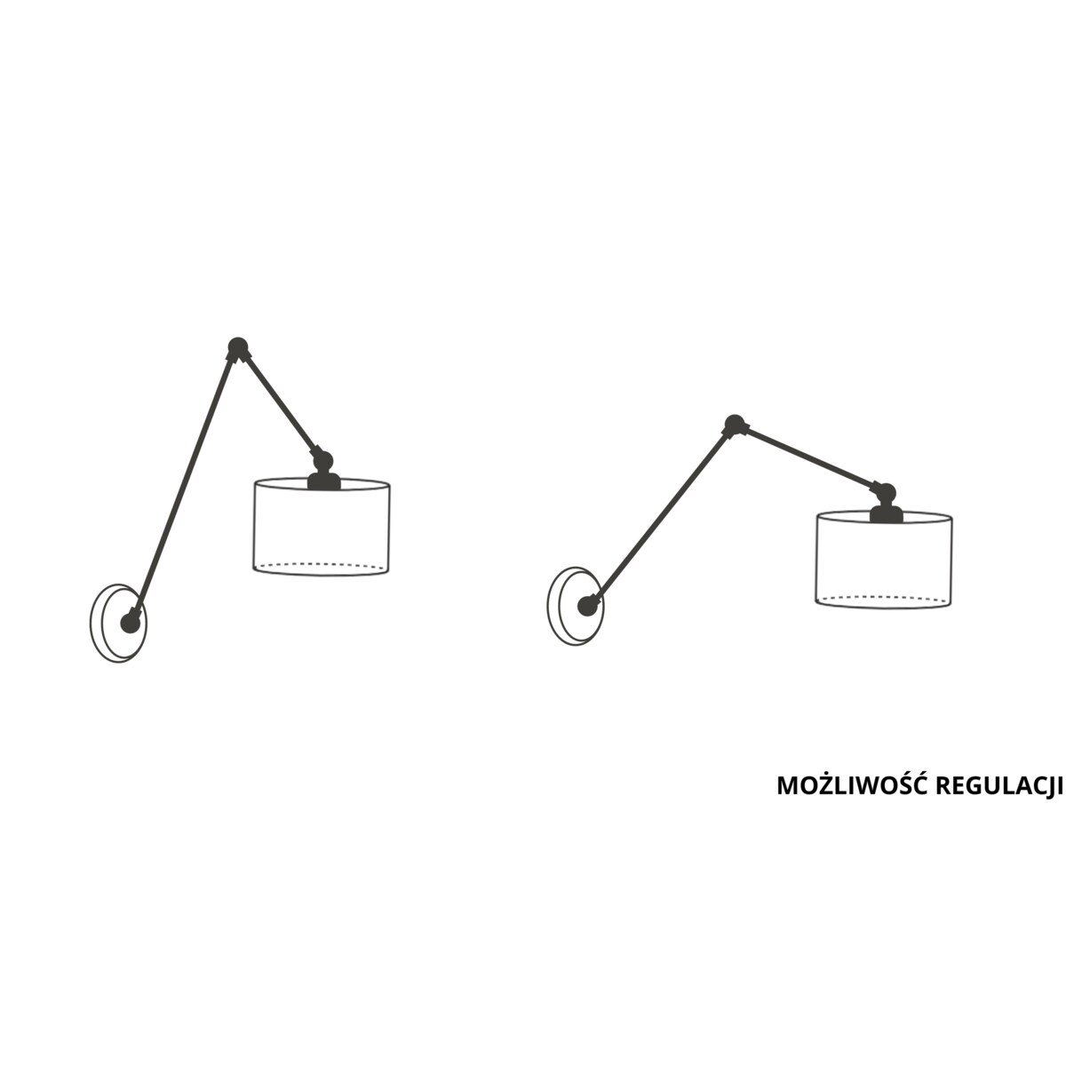 Kinkiet przegubowy lampa ścienna lampa na ścianę regulowany z abażurem walec SOUL II
