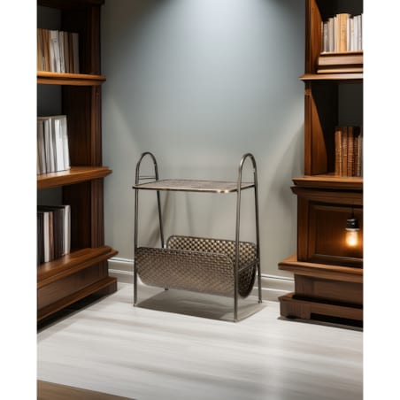 STOLIK KAWOWY BOCZNY GAZETNIK DUŻY LOFT 70cm złoty loftowy do salonu domu