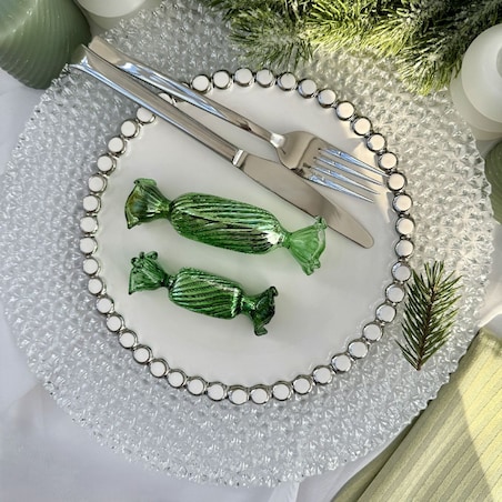 VILLA ITALIA Bombka szklana CUKIEREK green 9 cm