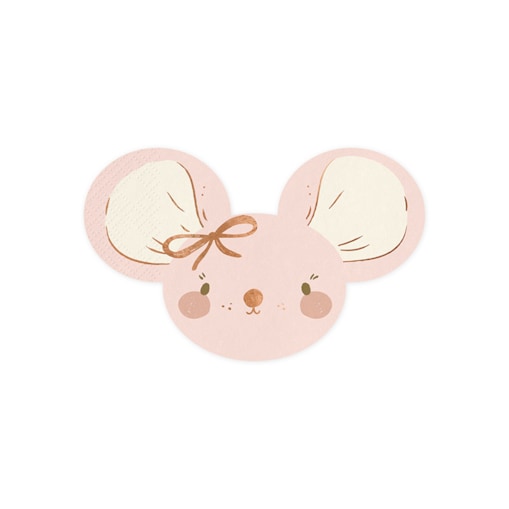 Serwetki Myszka, jasny różowy, 16x10 cm (1 op. / 20 szt.)