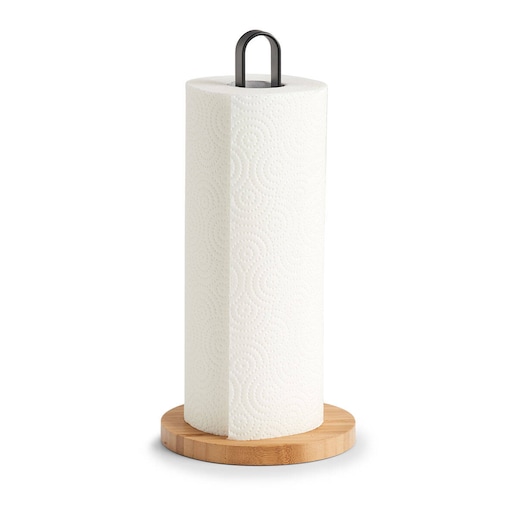 Stojak na ręczniki papierowe z bambusową podstawą, Ø 15 x 31,5 cm