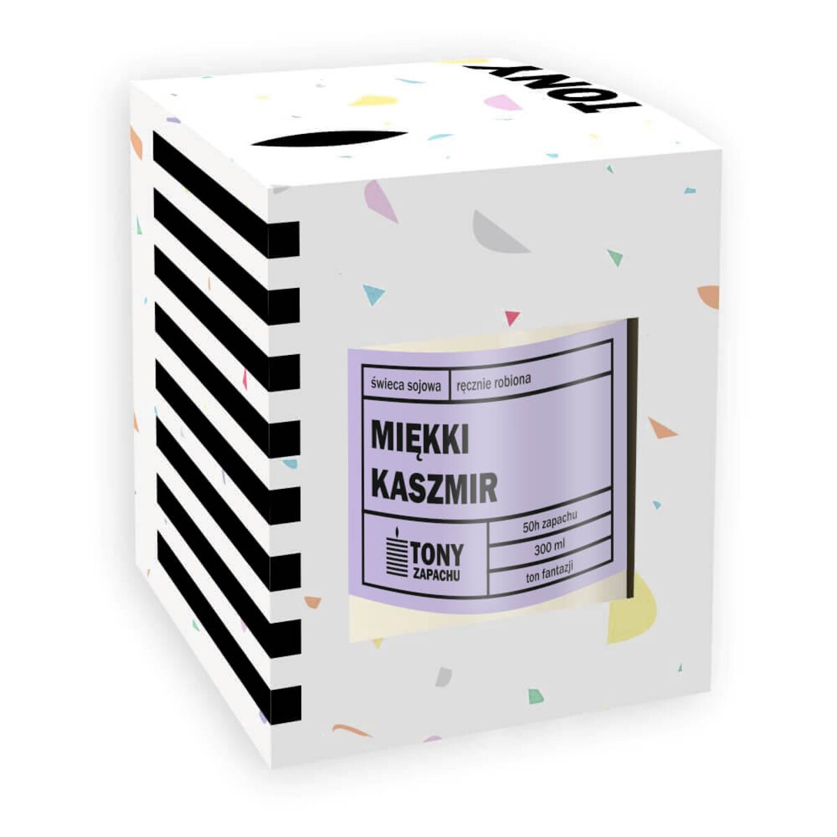 Świeca sojowa naturalna zapachowa MIĘKKI KASZMIR- najlepsza aromatyczna bezpieczna ręcznie robiona w szklanym słoiczku 300ml 50h palenia na prezent upominek