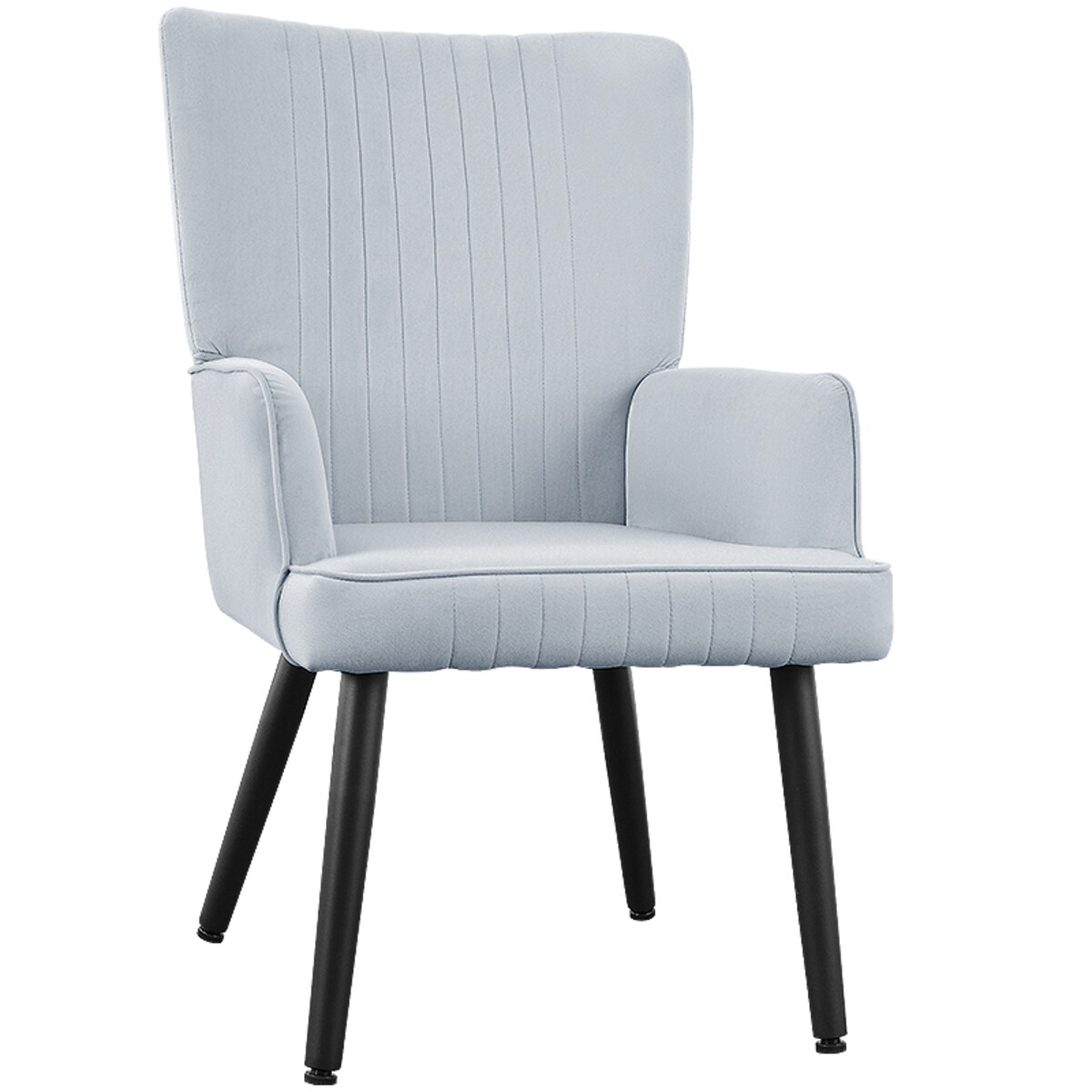 Fotel uszak do salonu wypoczynkowy welurowy tapicerowany jasnoszary