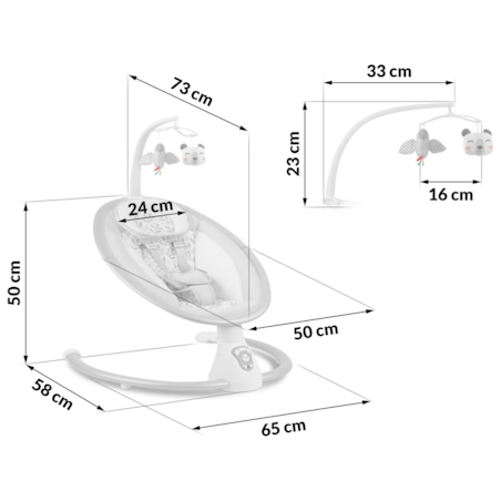 Leżaczek elektryczny kołyska z pilotem melodie Ricokids