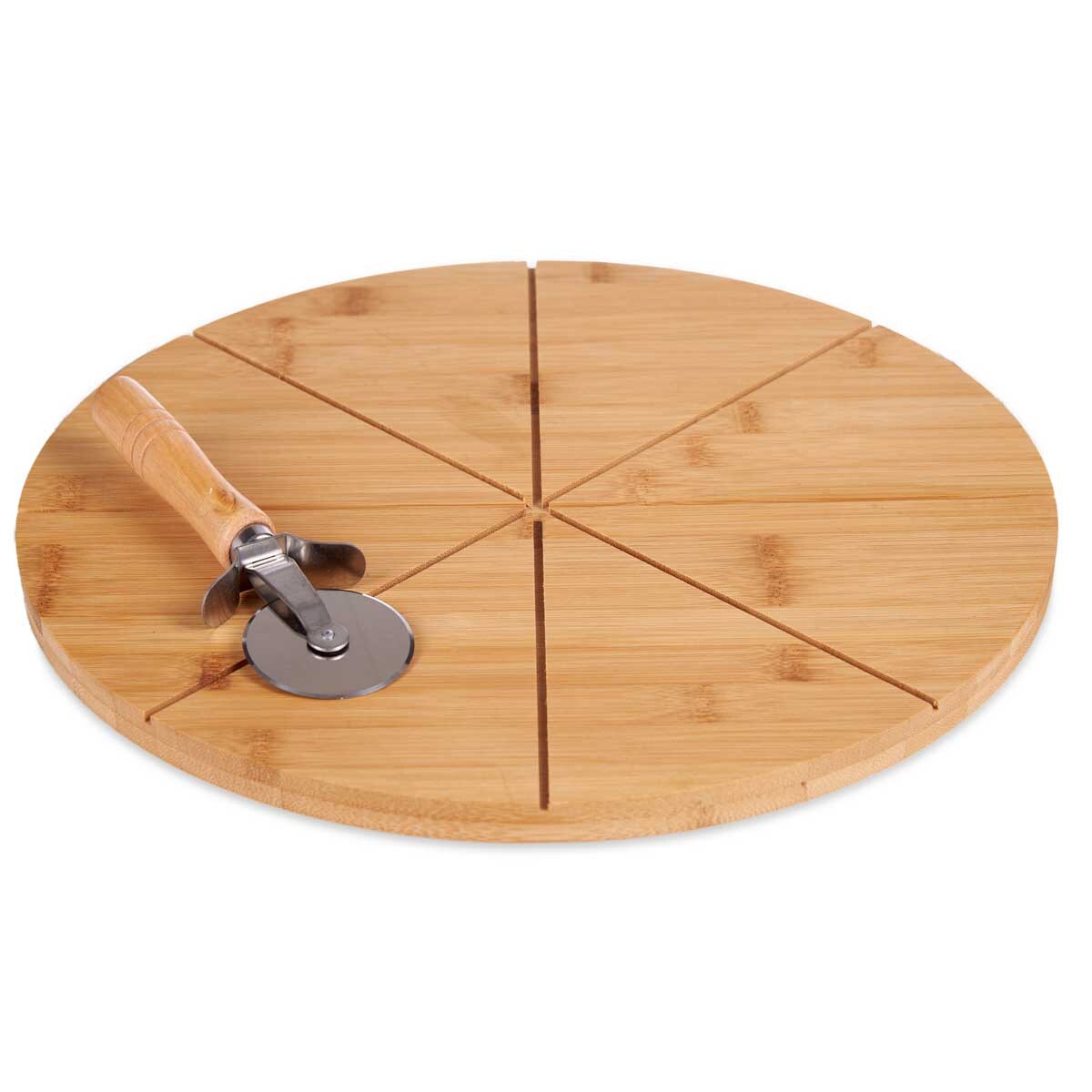 Deska do pizzy, bambusowa, Ø 35 cm + nożyk
