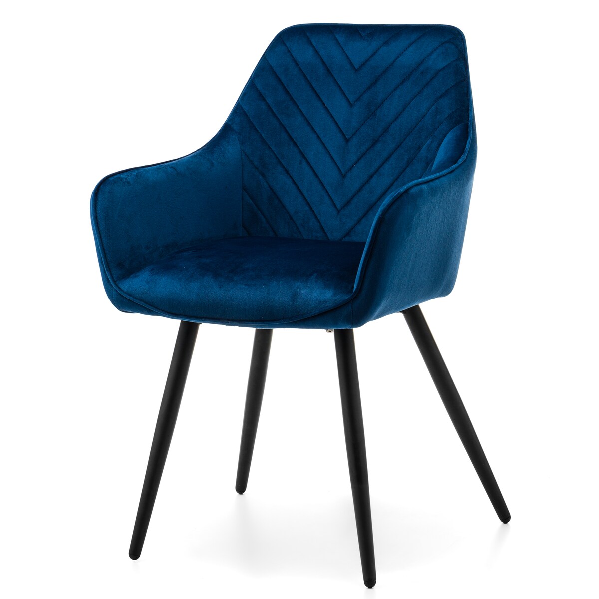 Krzesło tapicerowane welurowe do salonu jadalni VASTO granatowe