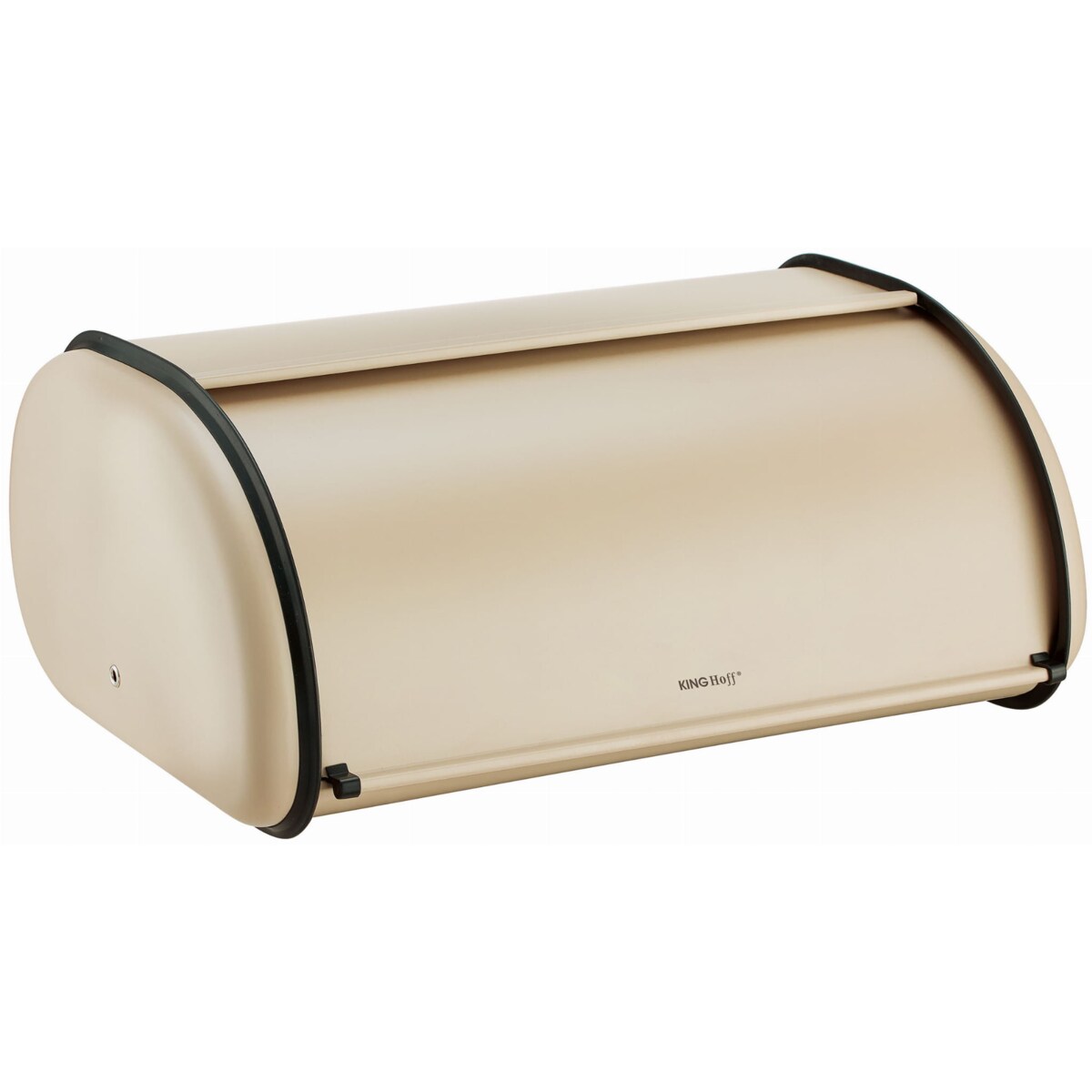 Chlebak stalowy duży 44cm beżowy matowy pojemnik na chleb pieczywo bułki KINGHOFF