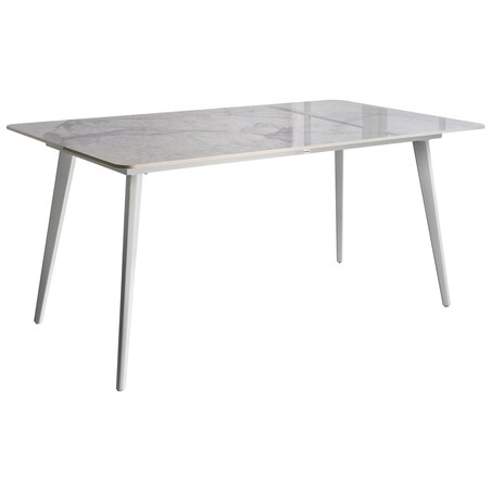 Stół ogrodowy RODALLO 160 cm 90 cm Kamień Biały marmur