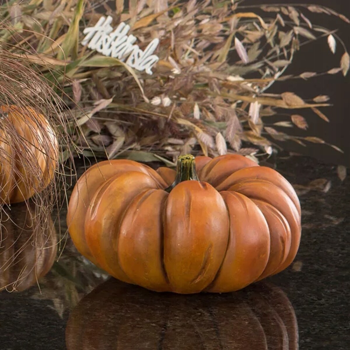 FIGURKA DYNIA OZDOBNA POMARAŃCZOWA 20cm NA JESIEŃ HALLOWEEN DEKORACYJNA