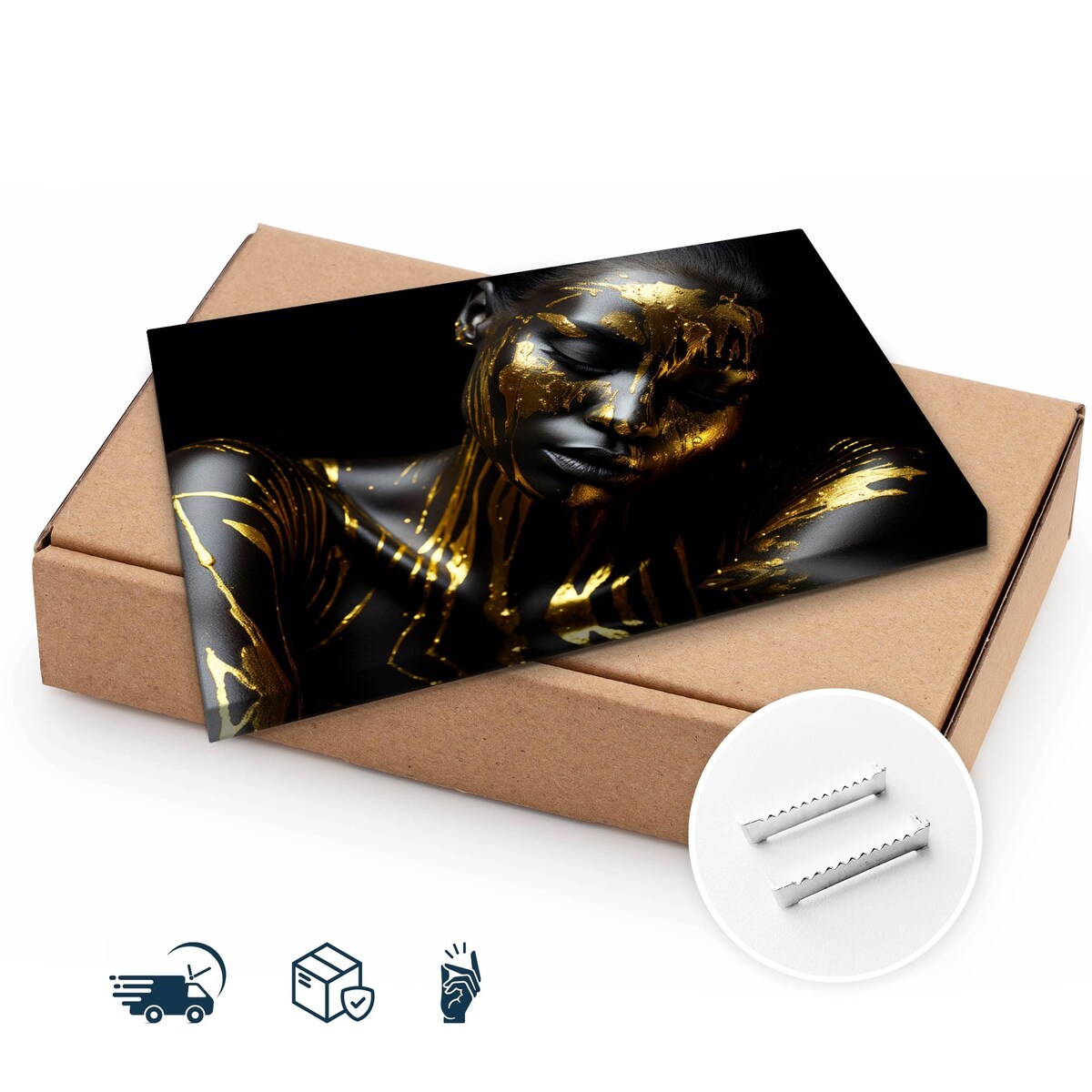 Obraz Canvas Do Salonu Abstrakcyjny Kobiecy Portret Styl Glamour 70x50cm