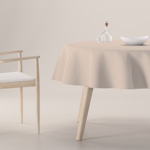 Obrus okrągły 130 x 130 cm jasnobeżowy