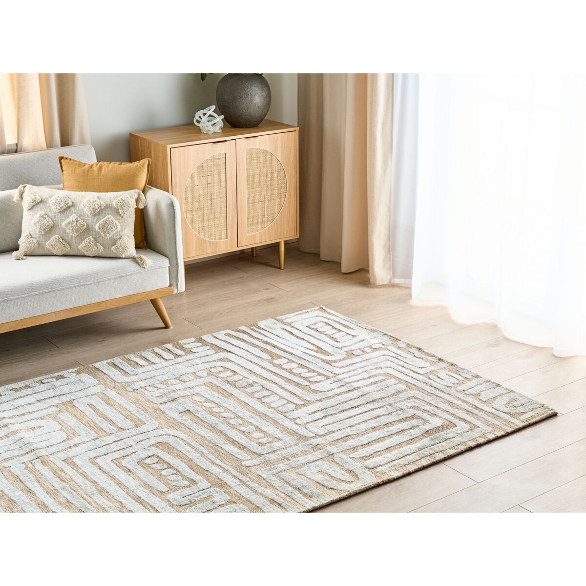 Dywan 160 x 230 cm beżowo-szary MANDAI