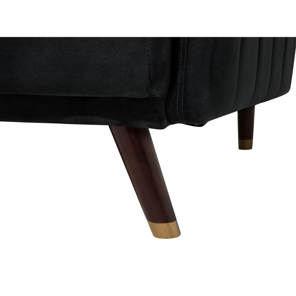 Sofa rozkładana welurowa czarna SENJA