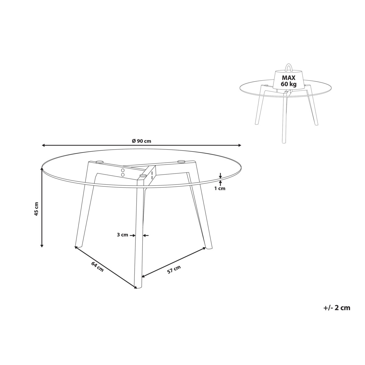 Stolik kawowy MINNESOTA Szkło Przezroczysty
