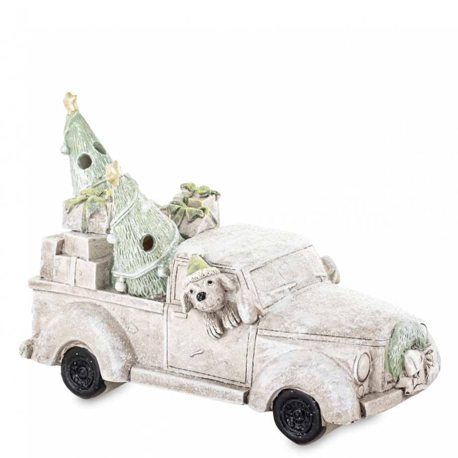 Dekoracja - samochód LED 10,5x15x8 cm CAMION-3 miś kierowcą