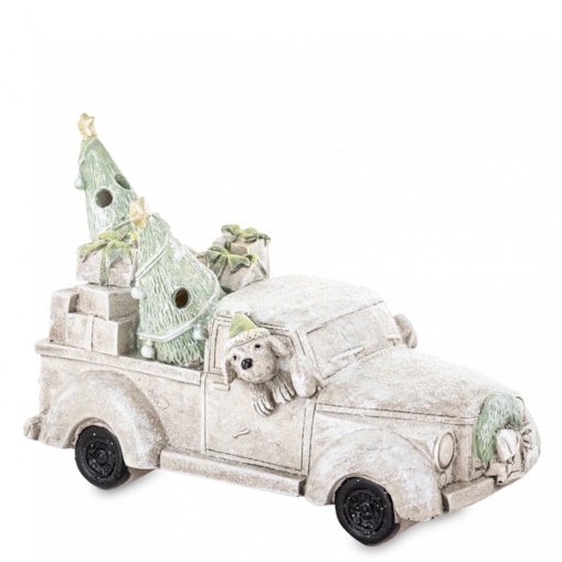 Dekoracja - samochód LED 10,5x15x8 cm CAMION-3 miś kierowcą