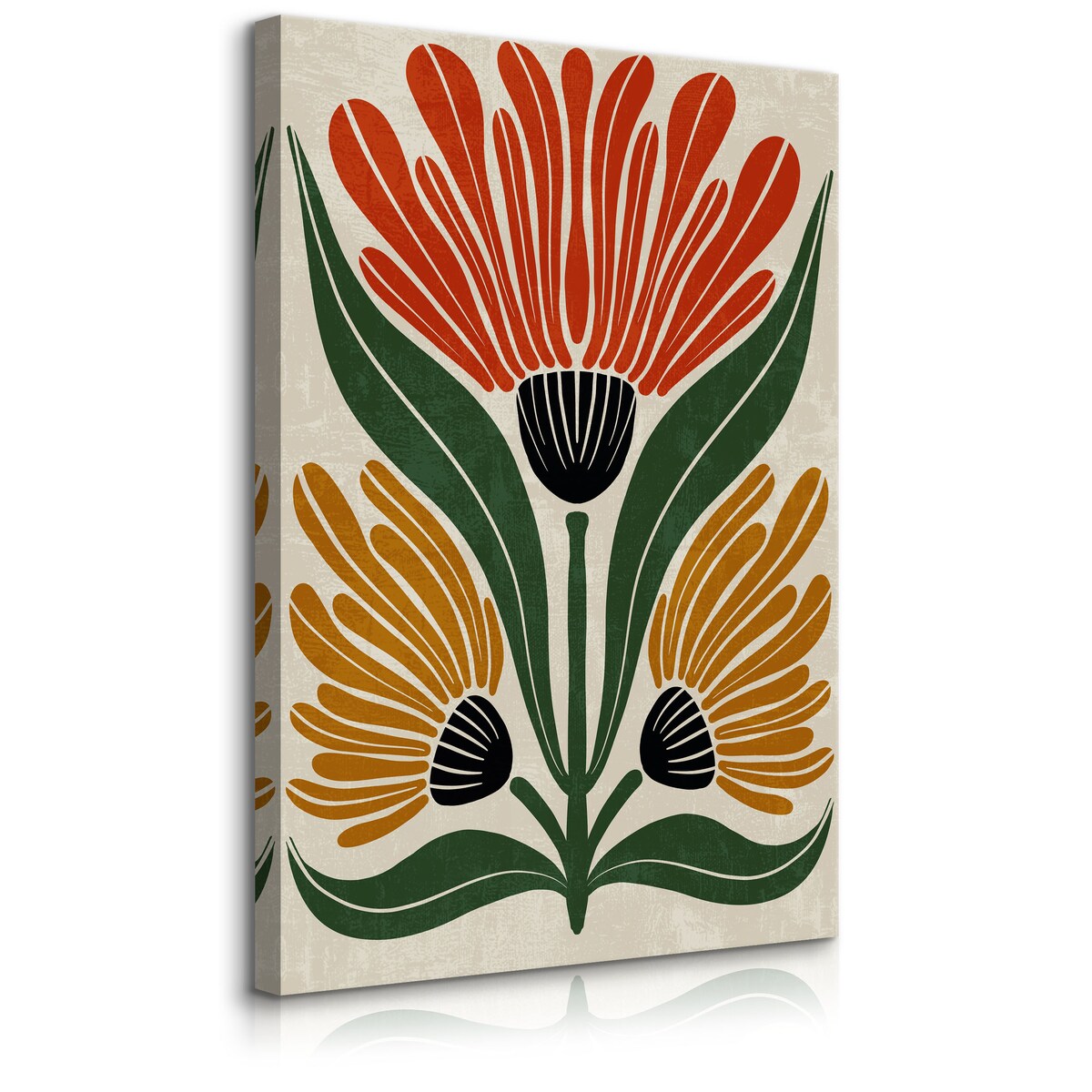 Obraz Abstrakcyjny Bukiet Czerwono-Pomarańczowy 80x120cm