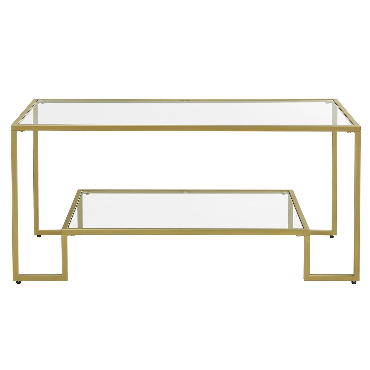 Stolik 55X100X45 Cm Złoty, Przezroczysty