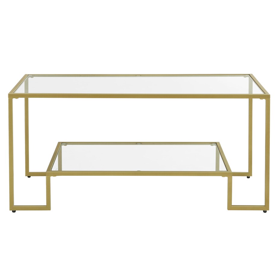 Stolik 55X100X45 Cm Złoty, Przezroczysty