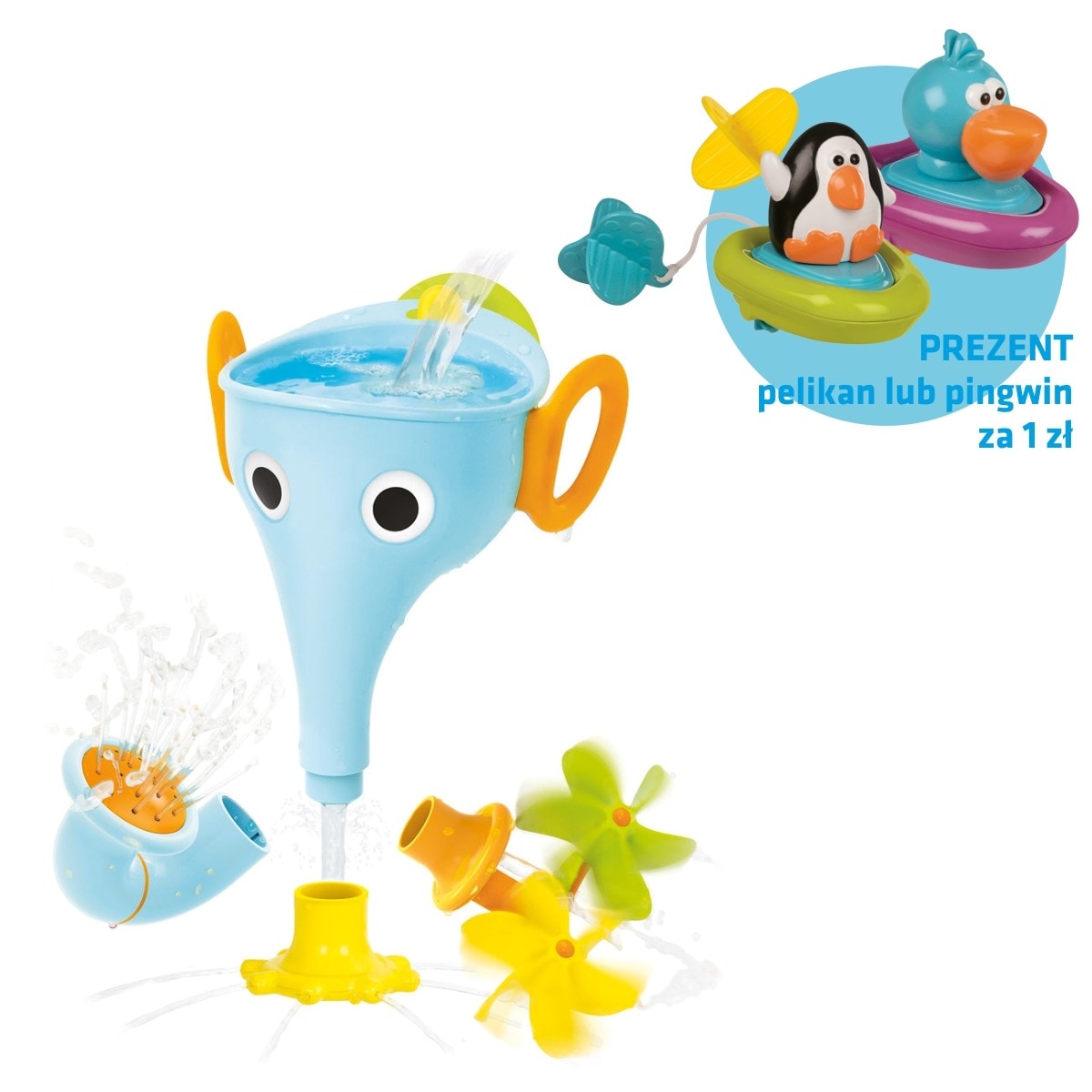 Zabawka do wanny słoń - niebieski - Opakowanie z okienkiem