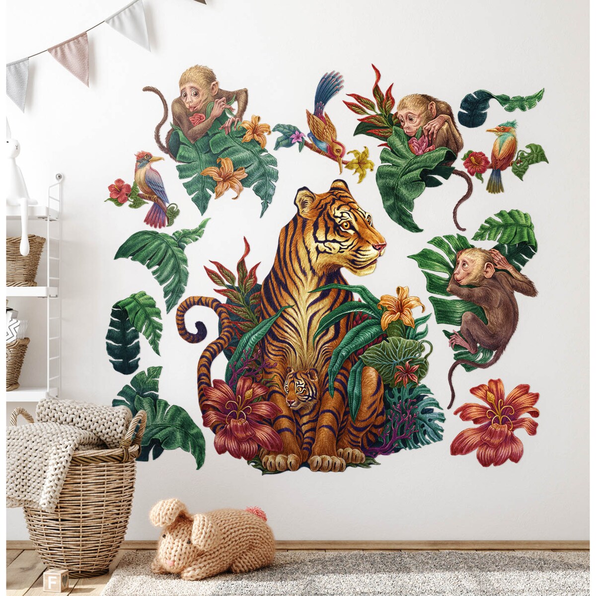 Zestaw naklejek na ścianę, Dżungla safari, 100cm