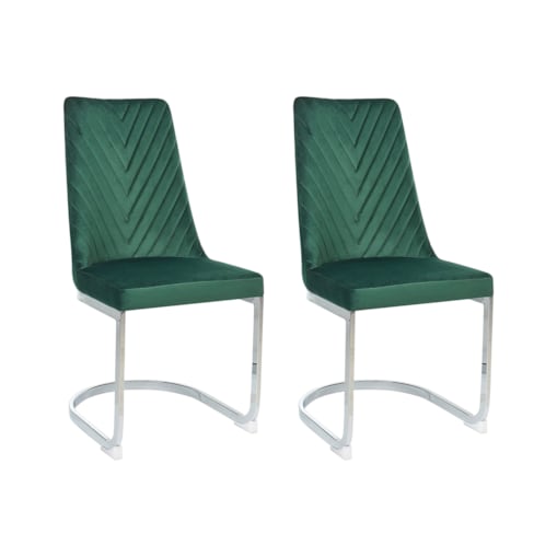 Zestaw 2 krzeseł do jadalni welurowy zielony ALTOONA