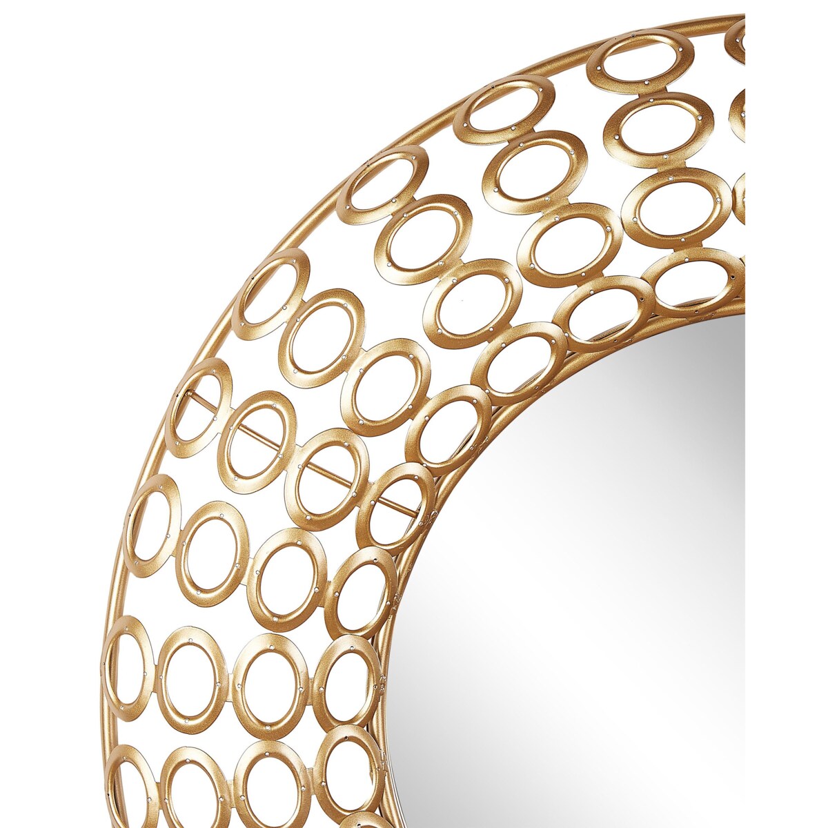 Stalowe okrągłe lustro ścienne ⌀ 80 cm złote BOURDON