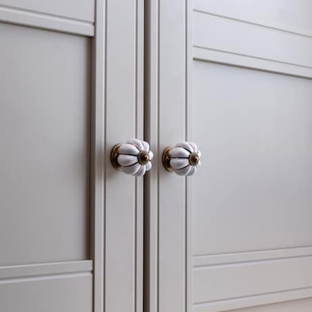 Gałka meblowa retro cermiczna uchwyt do mebli klasyczny złoty porcelanowy