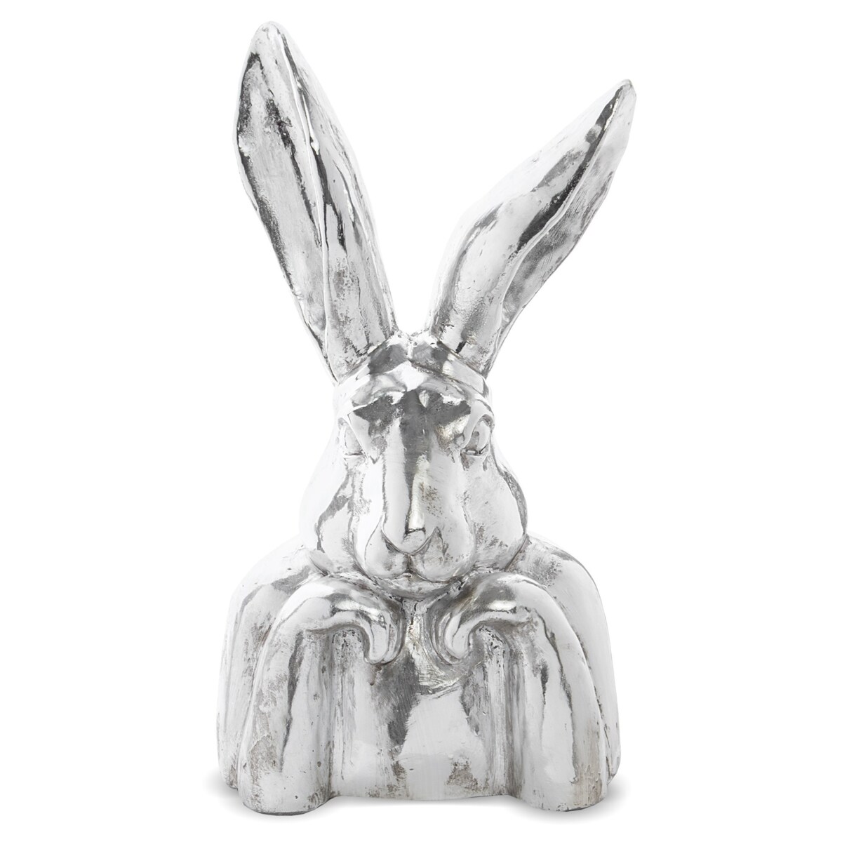 Figurka zamyślony królik 48x26x19,5 cm PREMURA srebrny