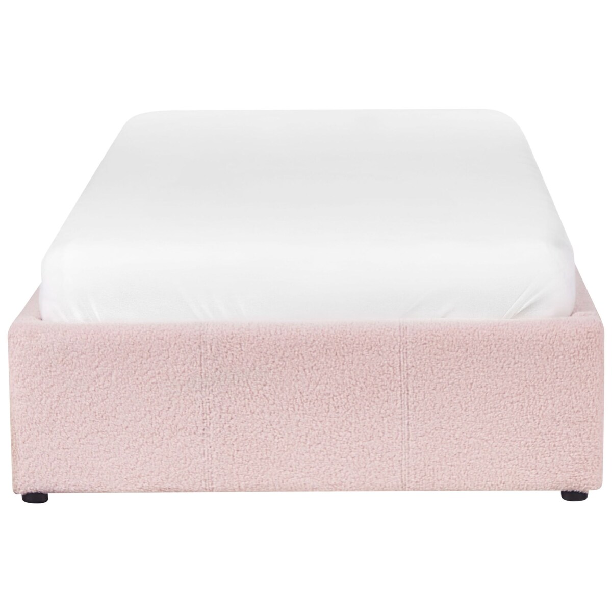 Łóżko z pojemnikiem boucle 90 x 200 cm różowe DINAN