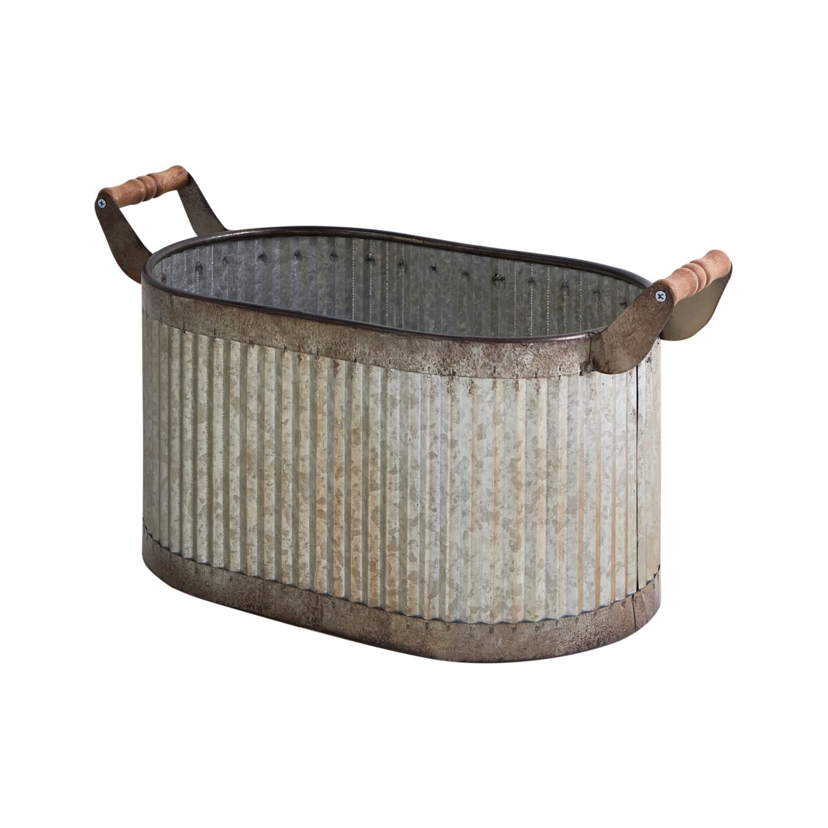 Zestaw 2 doniczek TULIPE Metal 31/41 cm Szary