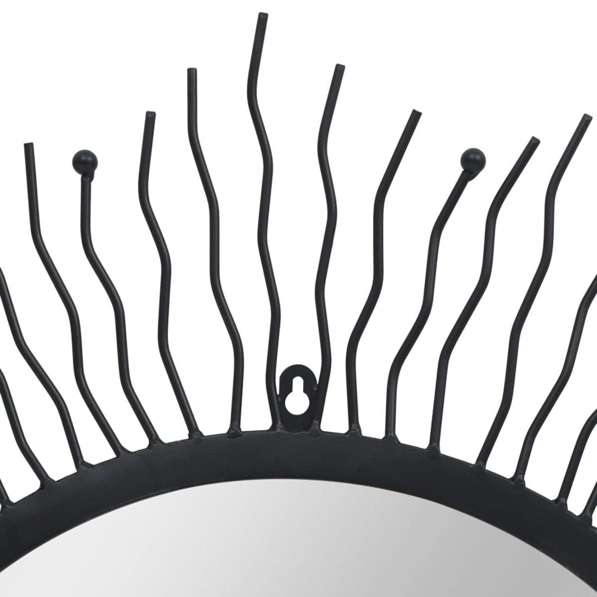 vidaXL Lustro ścienne w kształcie słońca, 80 cm, czarne