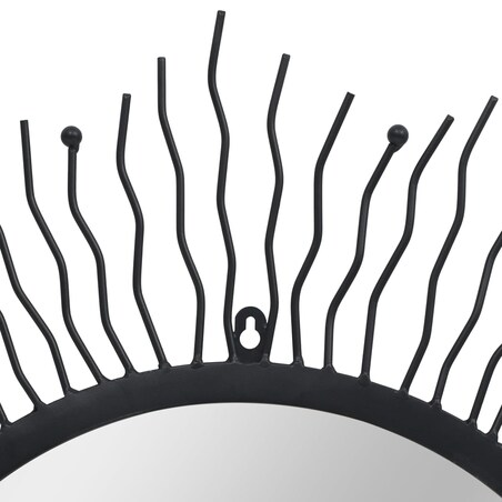 vidaXL Lustro ścienne w kształcie słońca, 80 cm, czarne
