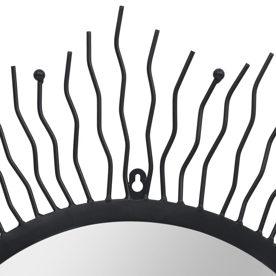 vidaXL Lustro ścienne w kształcie słońca, 80 cm, czarne