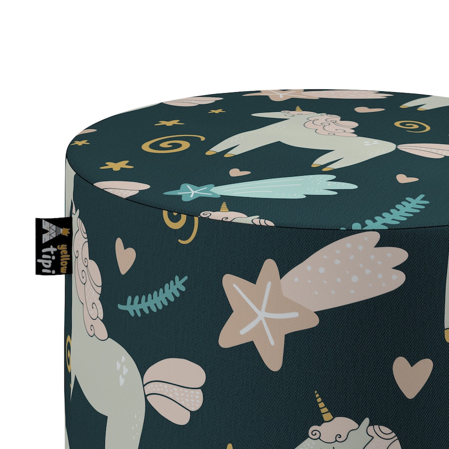 Puf Bobby, niebieski, ø40, wys. 40 cm, Magic Collection