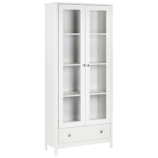 Witryna ze szklaną gablotą NORNALUP 80 cm Biały