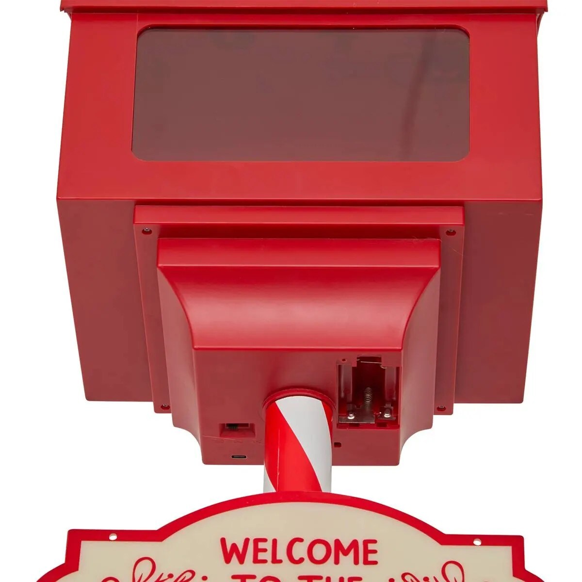 Skrzynka na listy świąteczna LED, czerwona, 120 cm