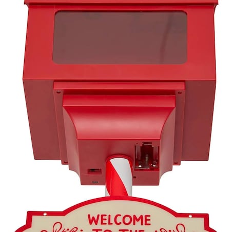 Skrzynka na listy świąteczna LED, czerwona, 120 cm