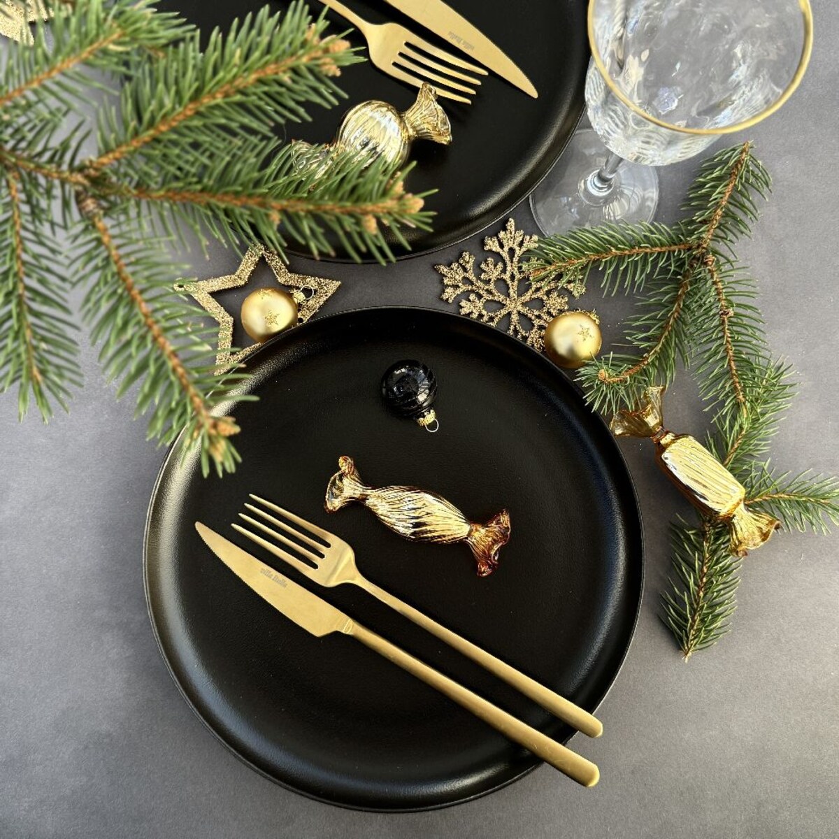 VILLA ITALIA Bombka szklana CUKIEREK gold 9 cm