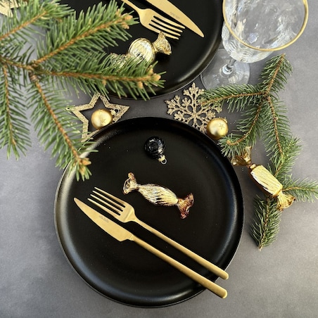 VILLA ITALIA Bombka szklana CUKIEREK gold 9 cm