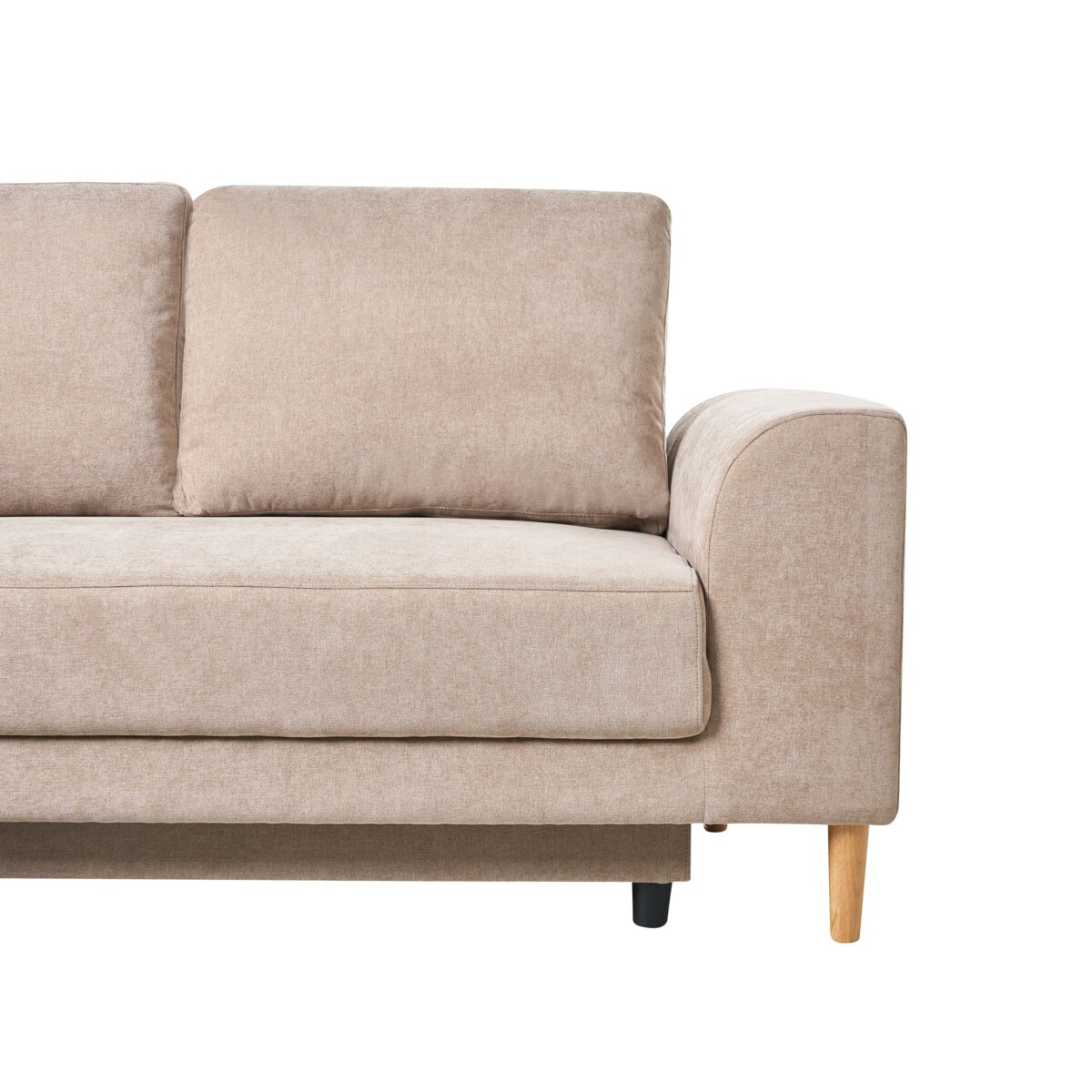 Narożnik rozkładany dla 3 osób NUBORG Szenil Jasnobrązowy Prawostronny