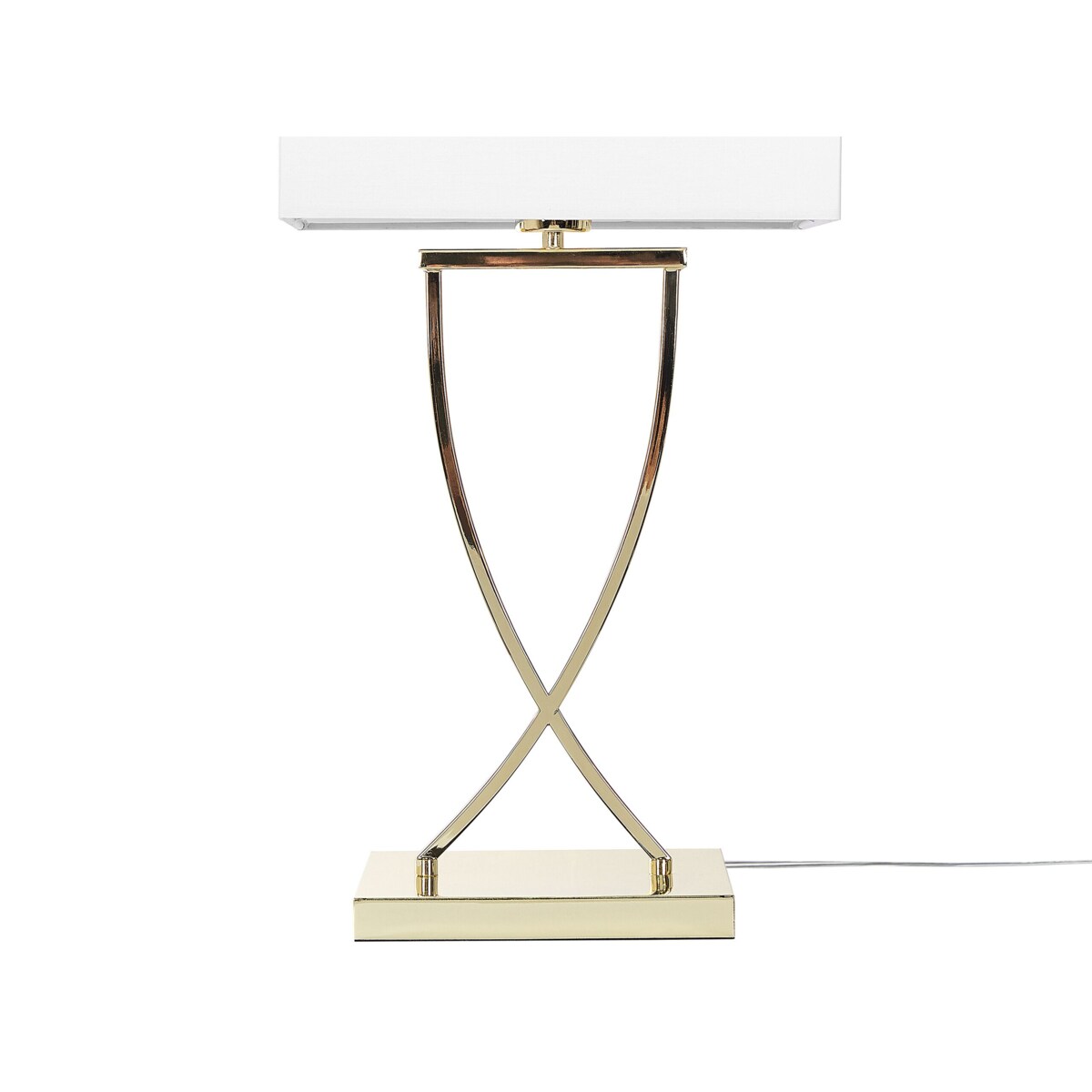 Lampa stołowa metalowa złota z białym YASUNI