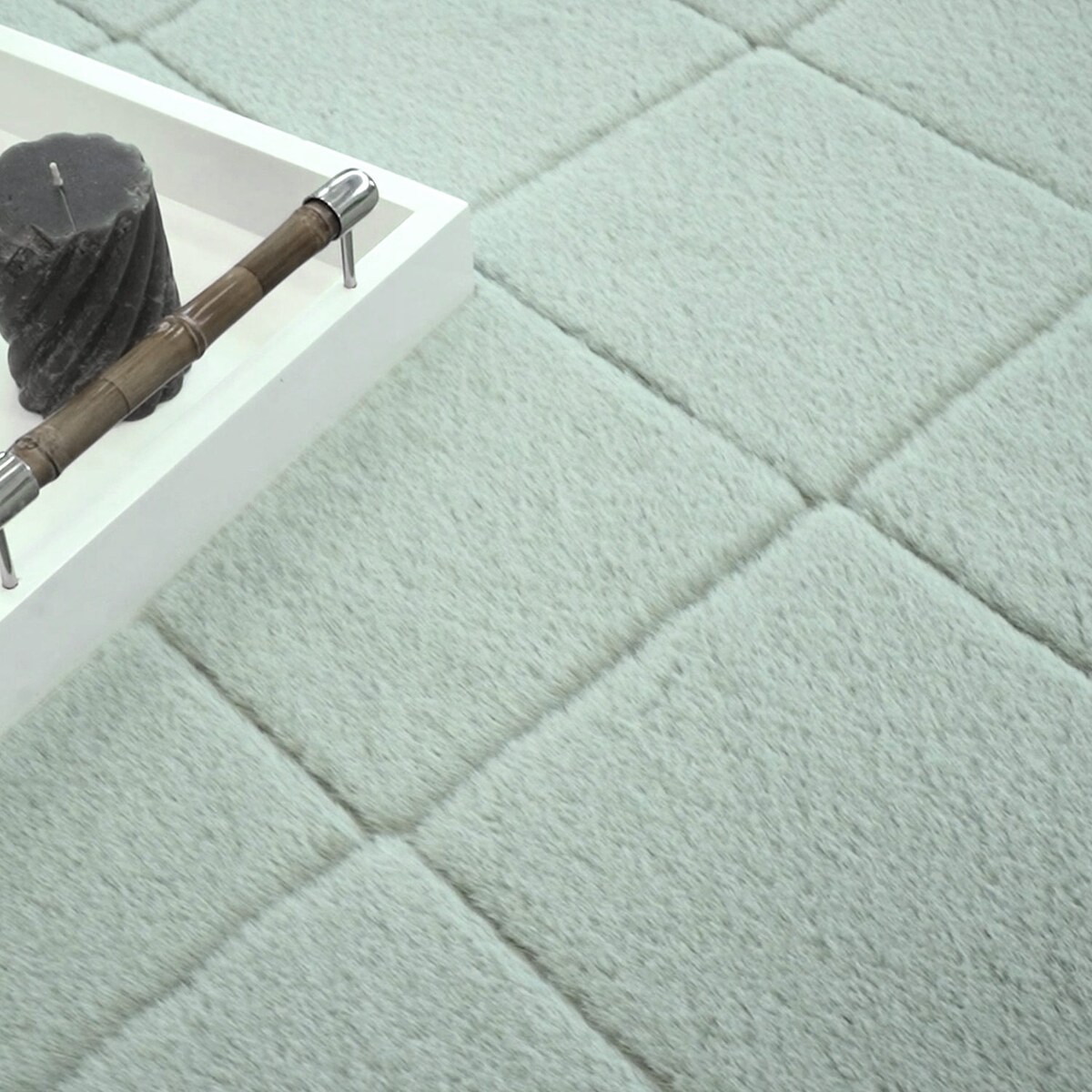 Dywan Rabbit Jade Futro Królika Romby Momenta 6000 80x150