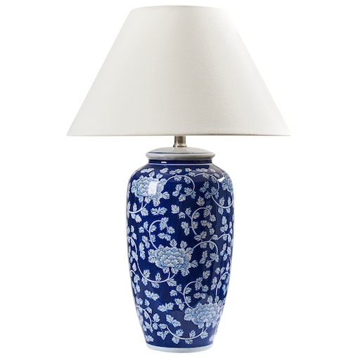 Lampa stołowa ANGELES Porcelana Niebieski
