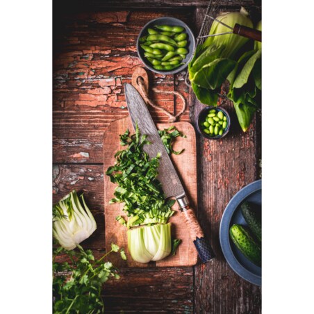 Japoński nóż szefa kuchni Koufuku w pudełku prezentowym Stal damasceńska AUS-10 Profesjonalny nóż