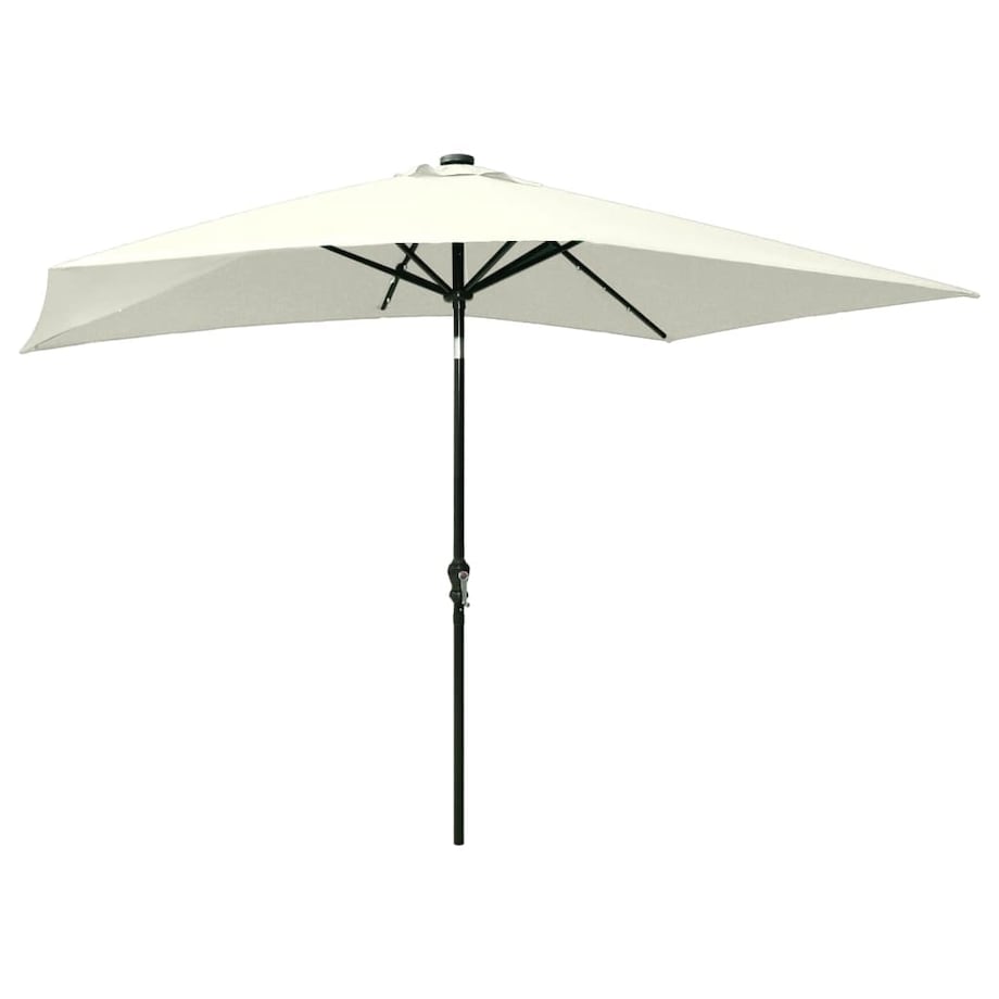 vidaXL Parasol ogrodowy z LED i stalowym słupkiem, piaskowy, 2x3 m
