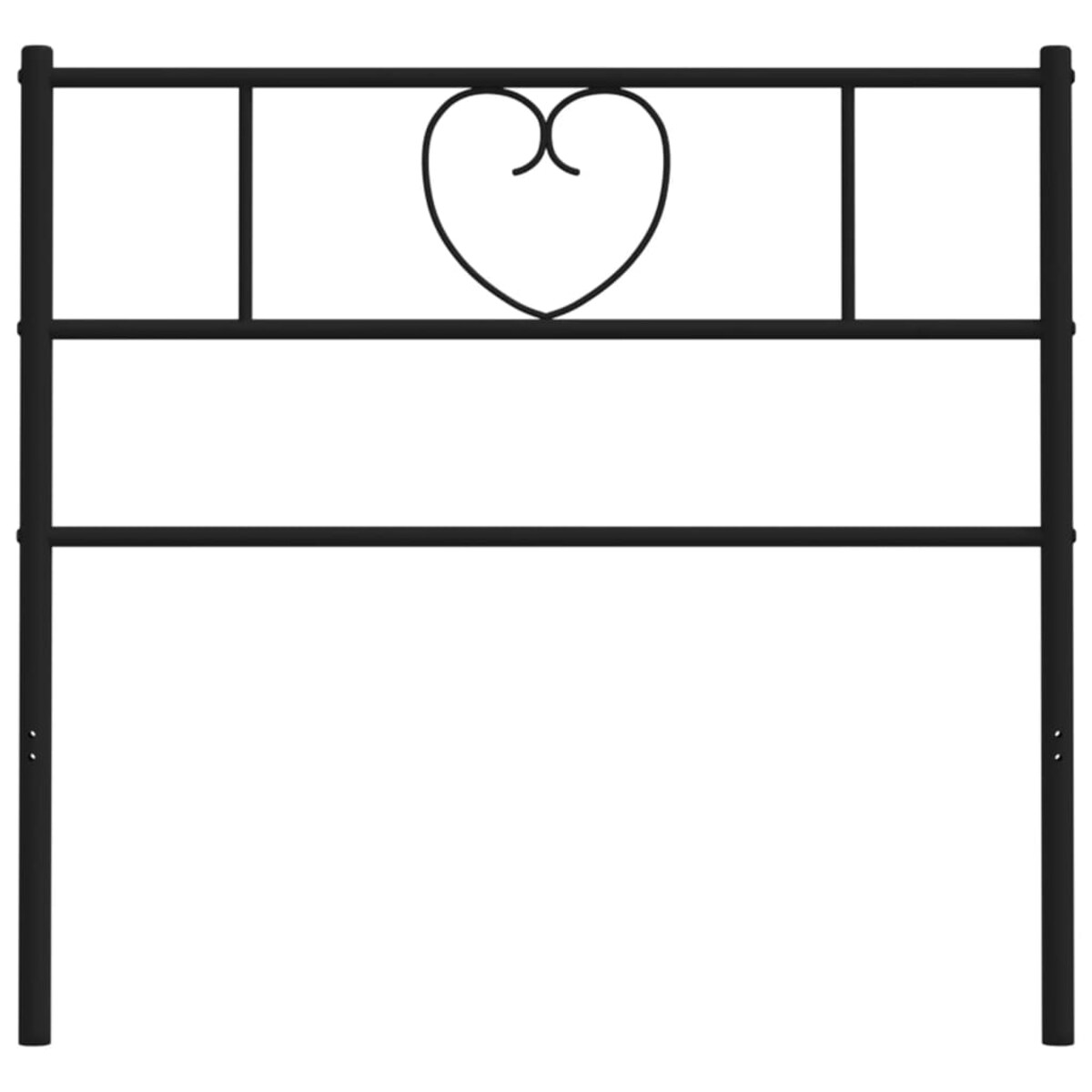 vidaXL Metalowe wezgłowie, czarne, 90 cm