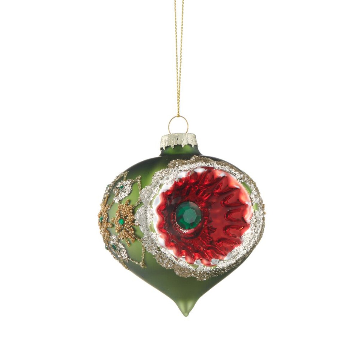 VILLA ITALIA Bombka szklana z reflektorem zielona 8,5 cm