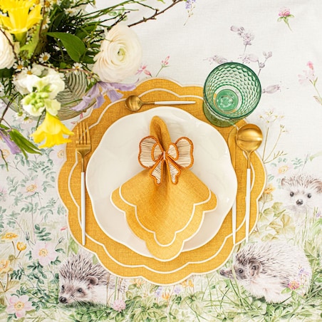 Haftowane podkładki Yellow Petali - 6 sztuk