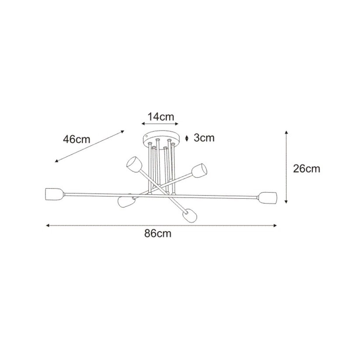 Lampa sufitowa K-4383 z serii SITYA BLACK